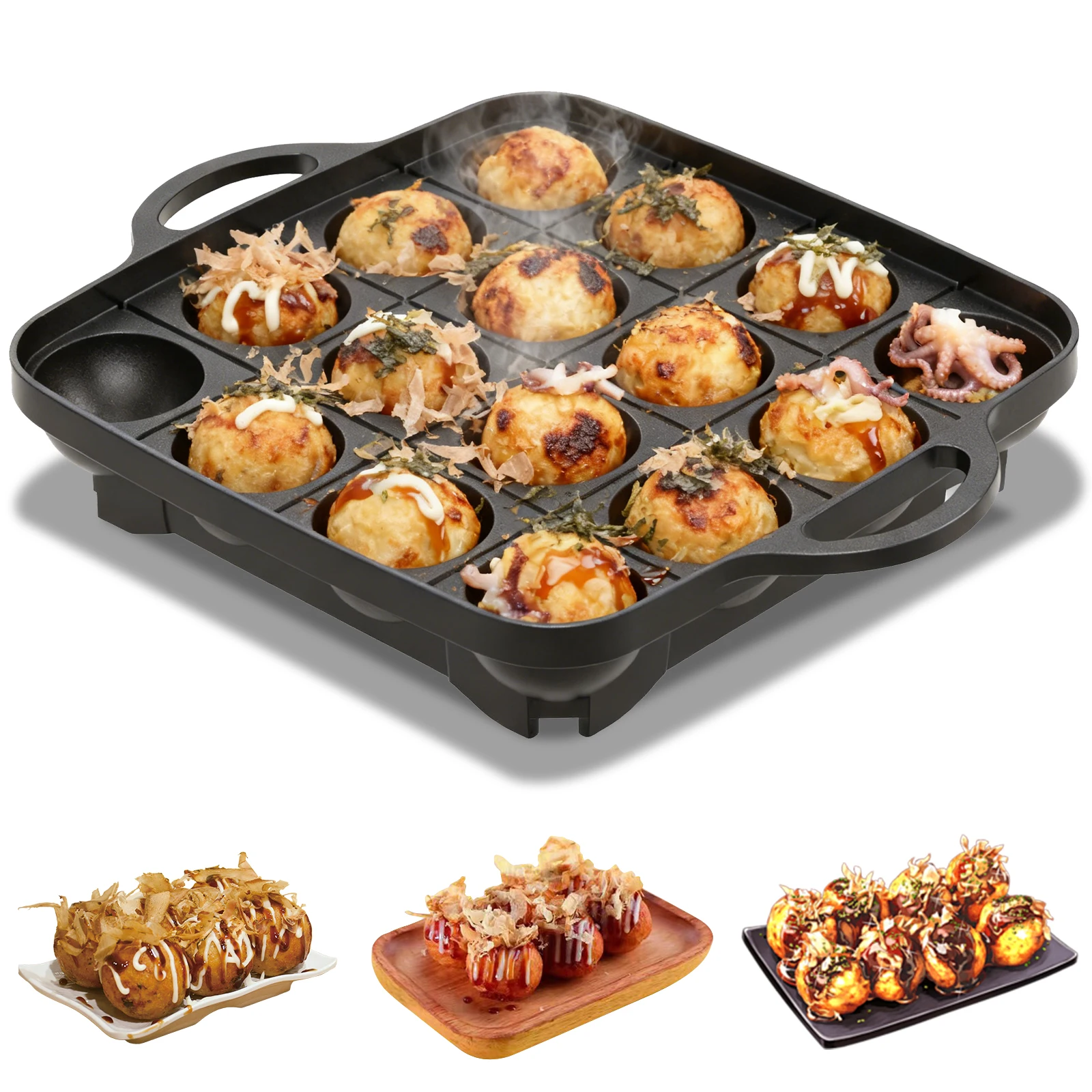 Takoyaki Pan Cast - 16 Delikli Takoyaki Tavası Döküm Alüminyum