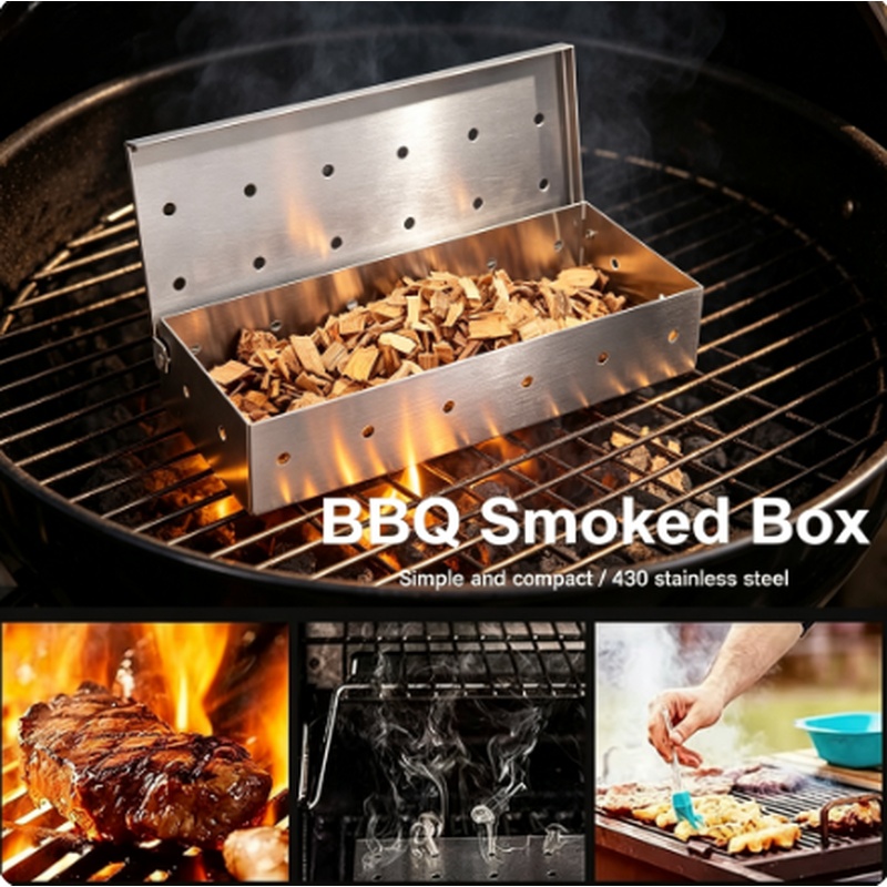 Smoker Box Wood Chip - Paslanmaz Çelik Füme Kutusu, Odun Talaşı