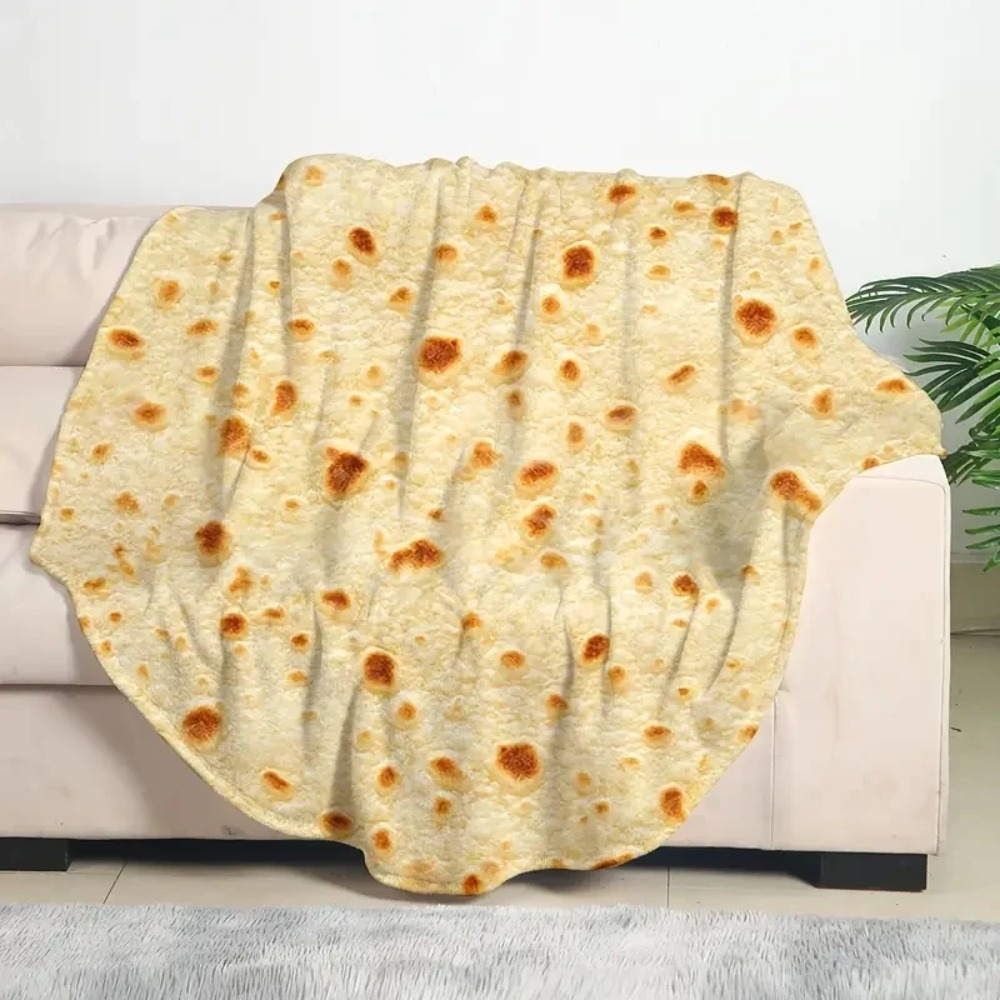 Tortilla Warmer Cloth - Tortilla Baskılı Flanel Battaniye Kare 2D