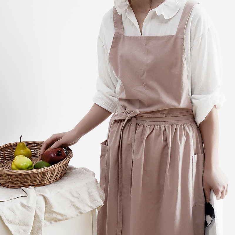 Home Cooking In Japanese - Kadın Pamuk Keten Önlük Önlük Japon
