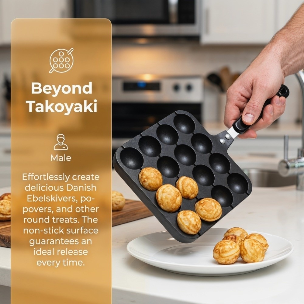 Takoyaki Pan Cast - Döküm Alüminyum Takoyaki Izgara Tavası Yapışmaz