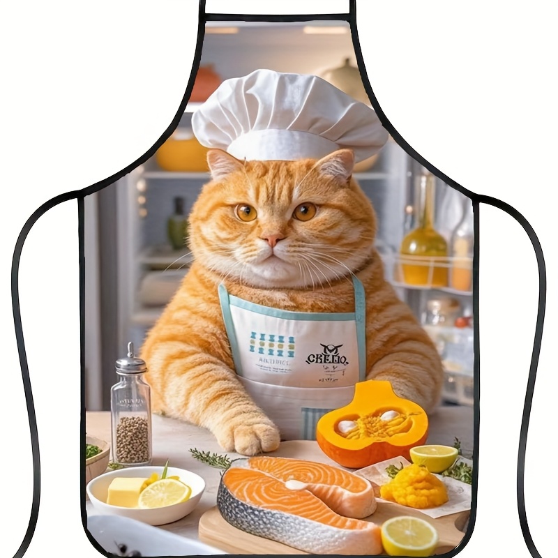 Home Cooking Cafe - 1 adet Eğlenceli Turuncu Kedi Aşçı