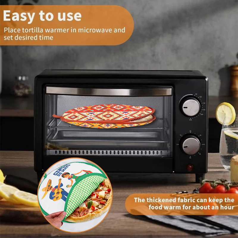 Tortilla Warmer Cloth - 30 cm Bez Çanta Taşınabilir Burrito