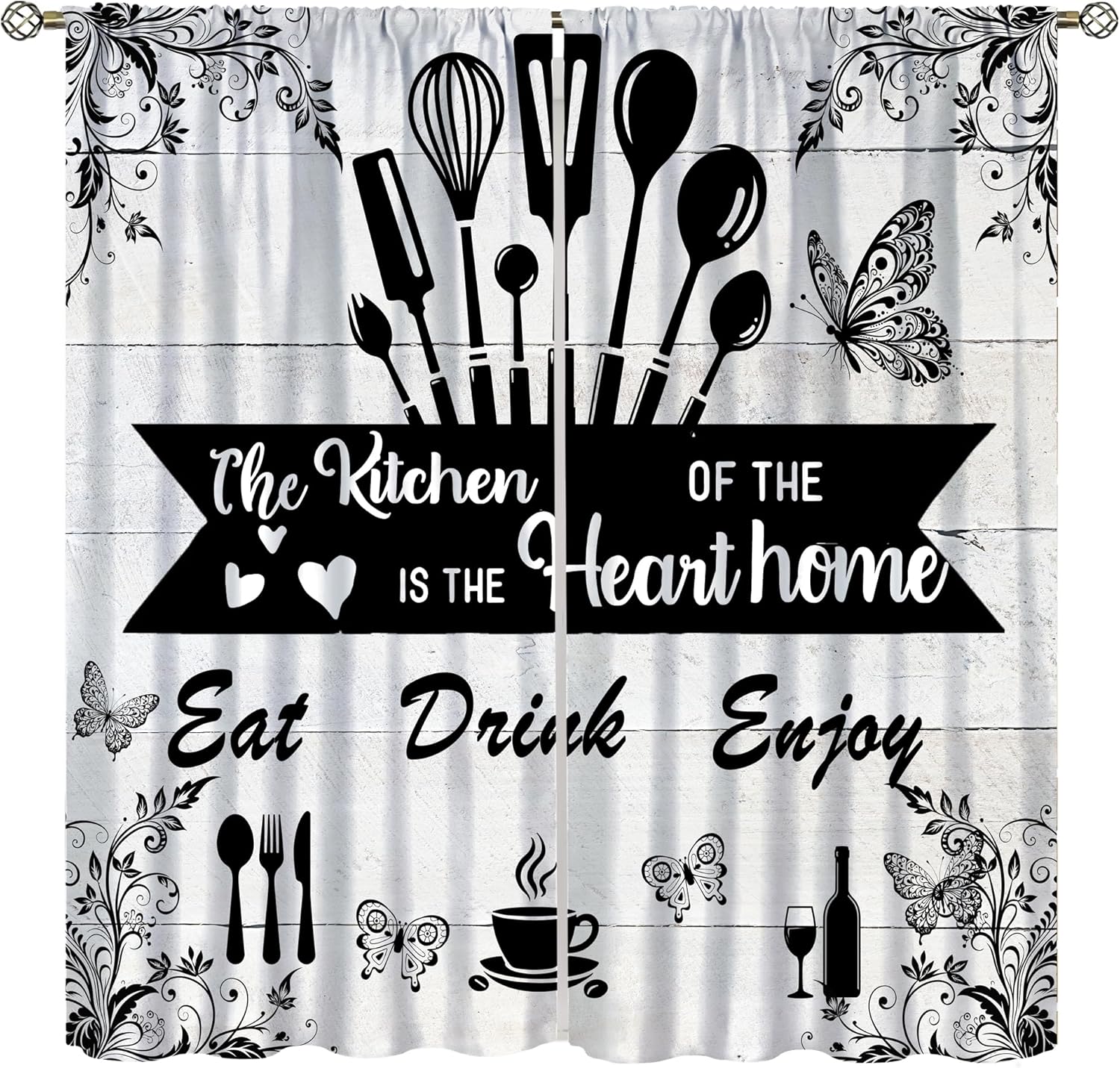 Home Cooking Cafe - Çiftlik Evi Rustik Perdeleri, Vintage Pişirme
