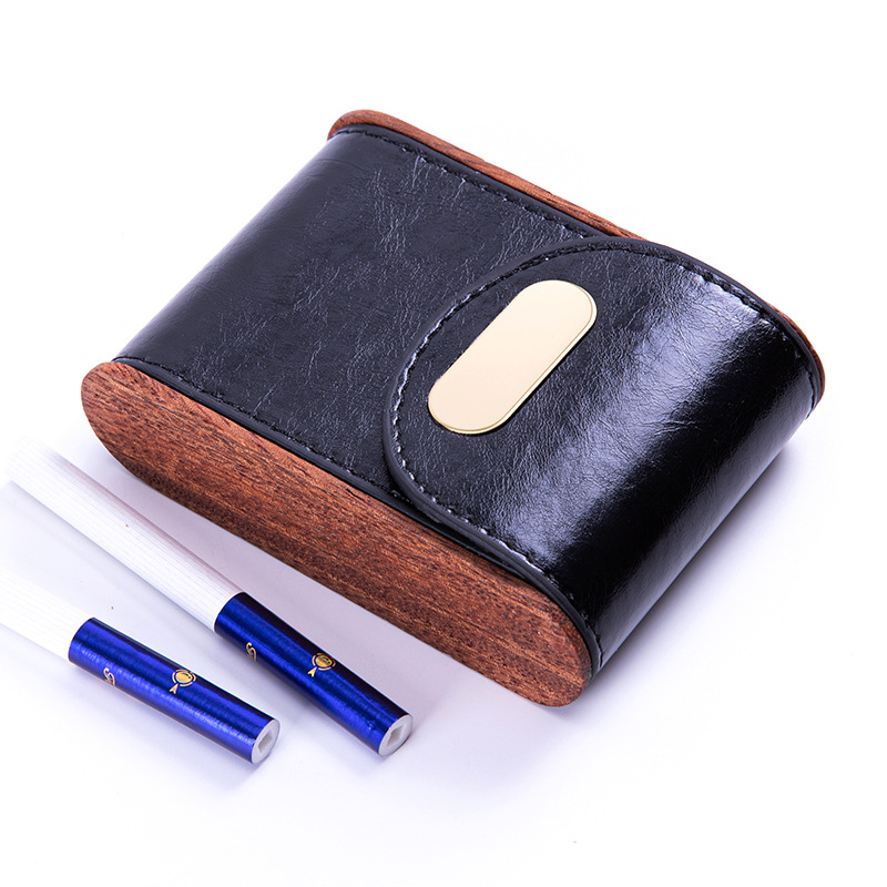 Masif ahşap Vintage Deri Sigar - Smoker Box Wood Chip incelemesi ve fiyatı