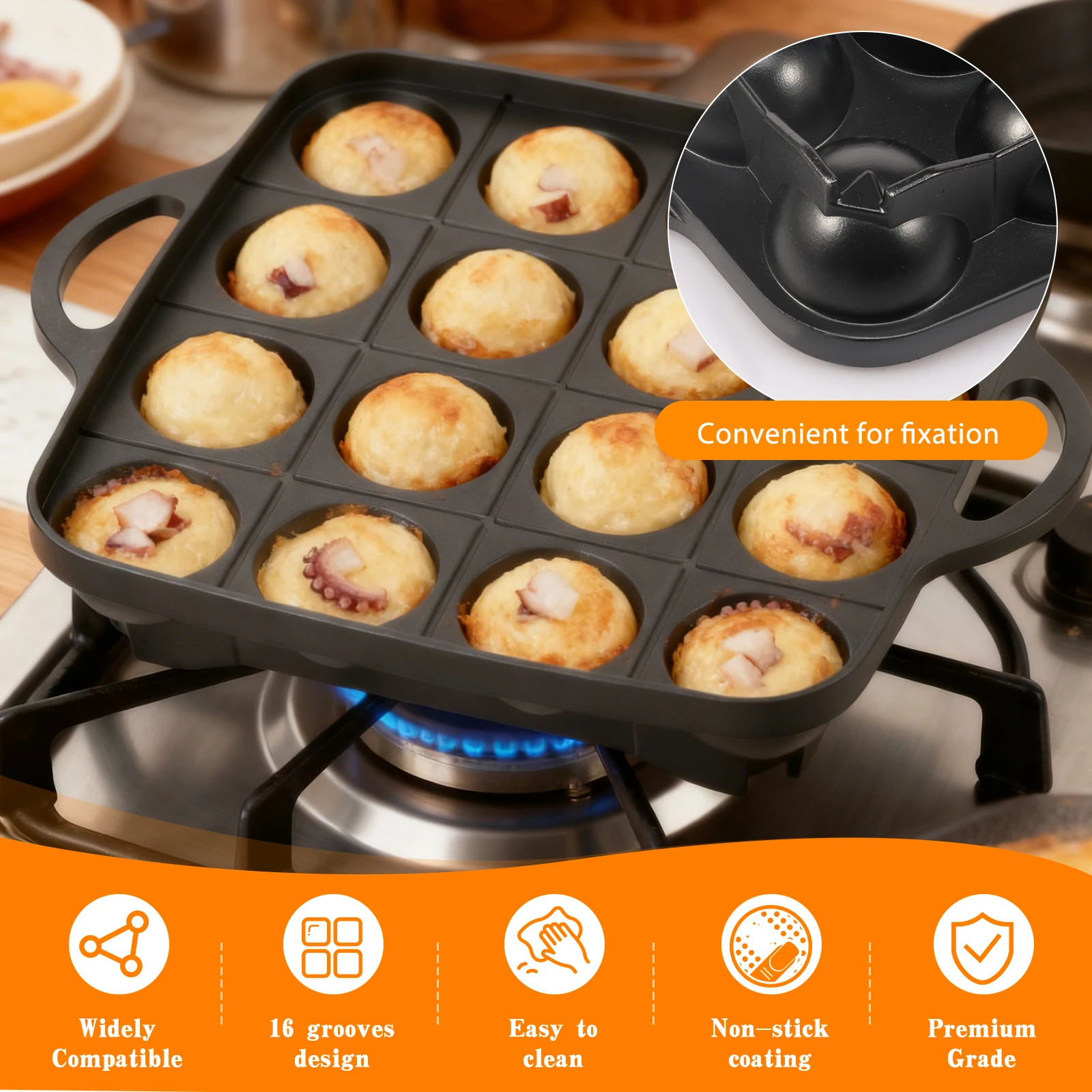 16 Delikli Takoyaki Tavası Dök - Takoyaki Pan Cast incelemesi ve fiyatı