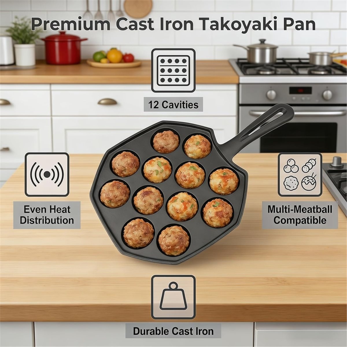 2026 Yeni Model Dökme Demir Ta - Takoyaki Pan Cast incelemesi ve fiyatı