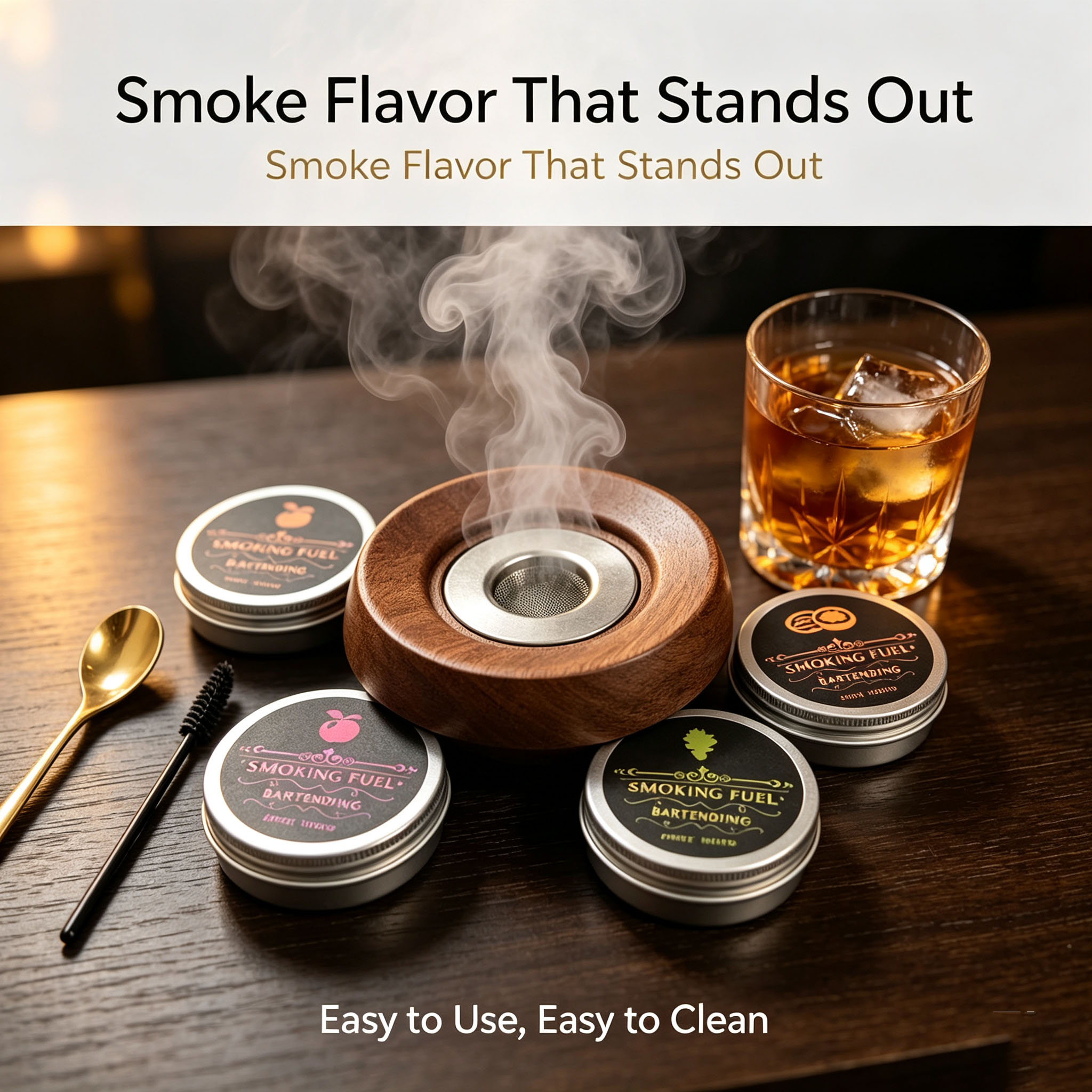 Kokteyl Fümigatör Seti Ahşap D - Smoker Box Wood Chip incelemesi ve fiyatı