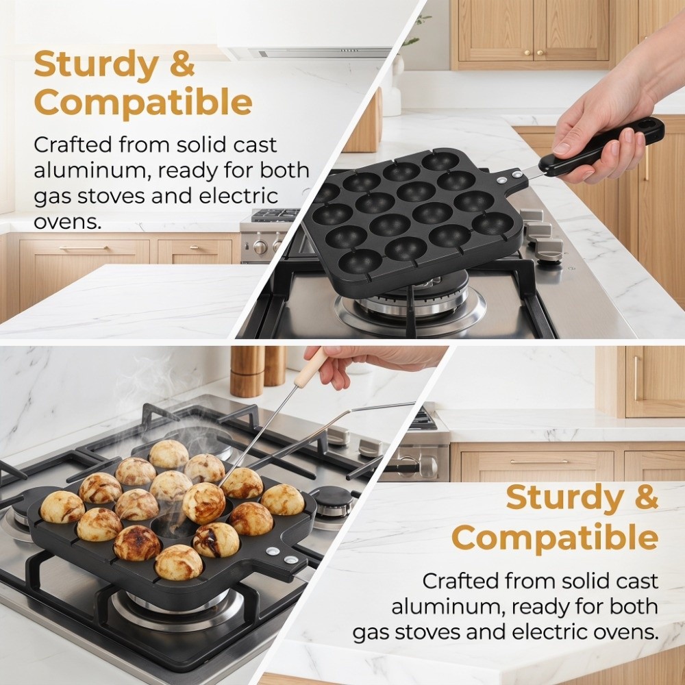 Döküm Alüminyum Takoyaki Izgar - Takoyaki Pan Cast incelemesi ve fiyatı