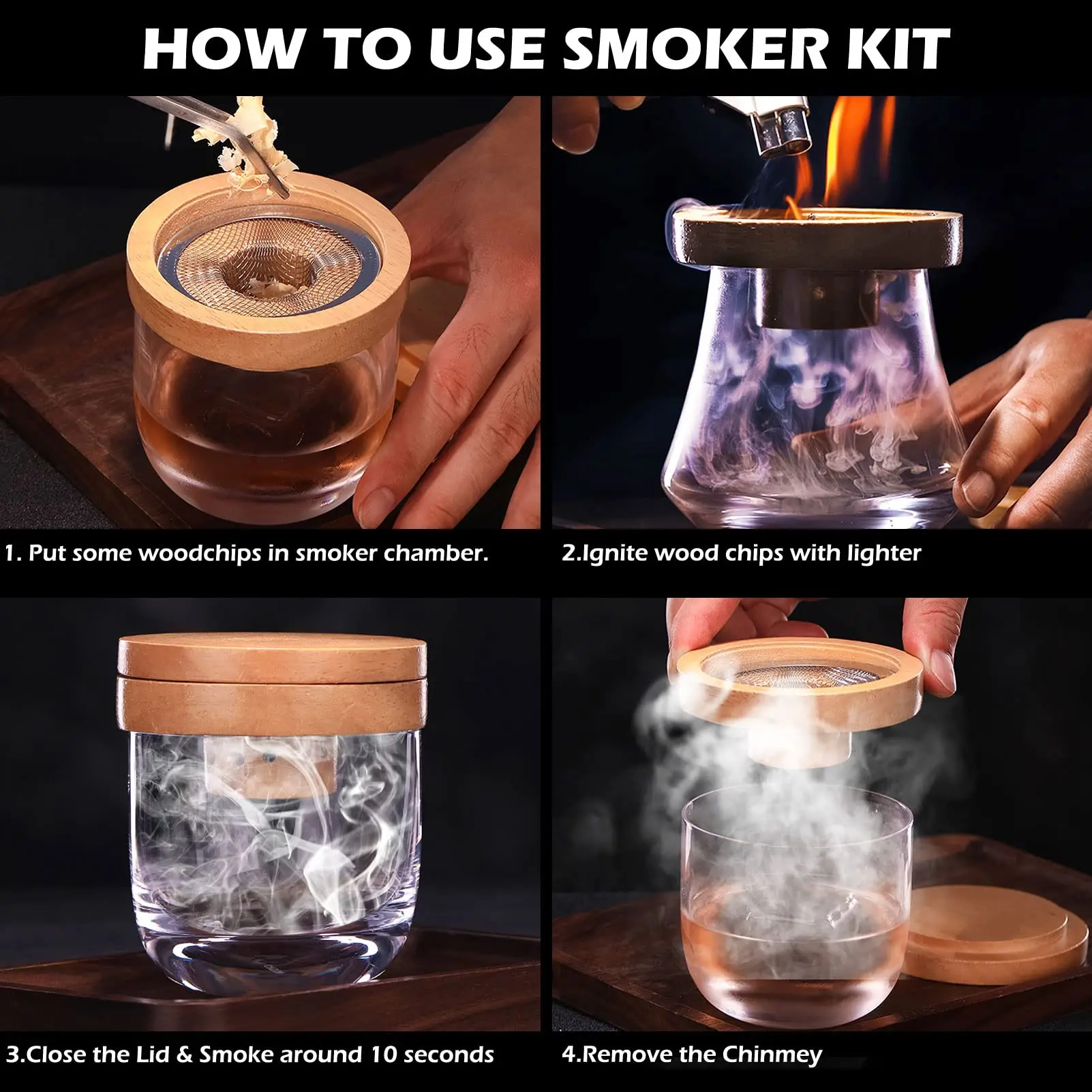 Kokteyl Sigara İçen Seti Bar A - Smoker Box Wood Chip incelemesi ve fiyatı