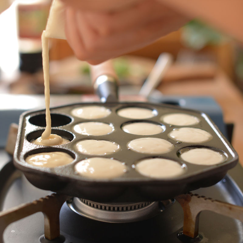 12/14 delik Takoyaki tava ahşa - Takoyaki Pan Cast incelemesi ve fiyatı